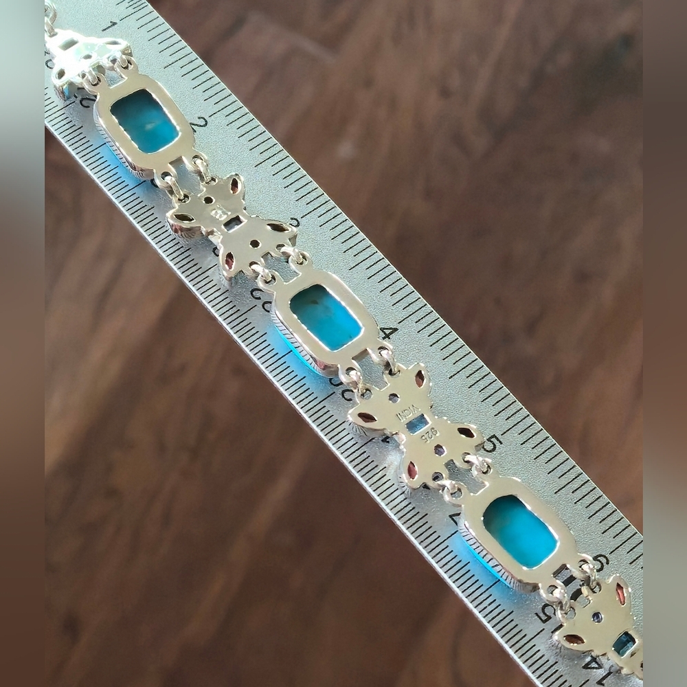 Nicky Butler Turquoise Garnet 925 Sterling Silver Designer Bracelet Amethyst NB - Picture 15 of 16